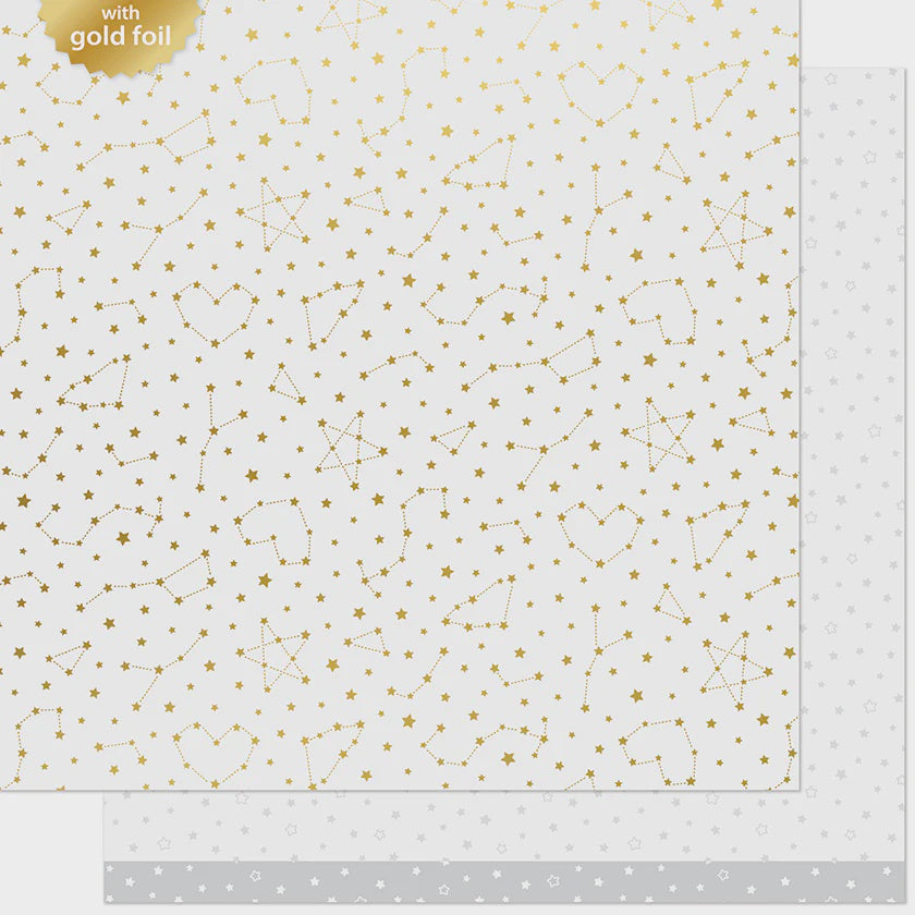 LF TWINKLING WHITE 12X12 FOILED PAPER
