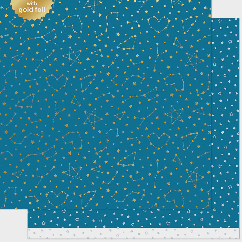 LF TWINKLING NAVY 12X12 FOILED PAPER