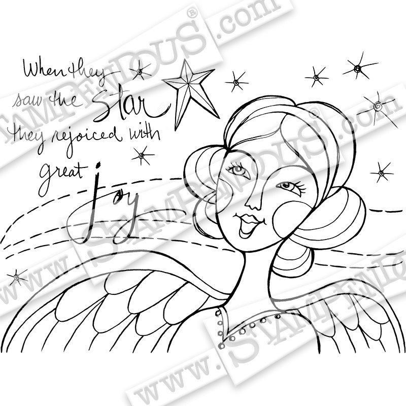 STA CLING STAR ANGEL STAMP