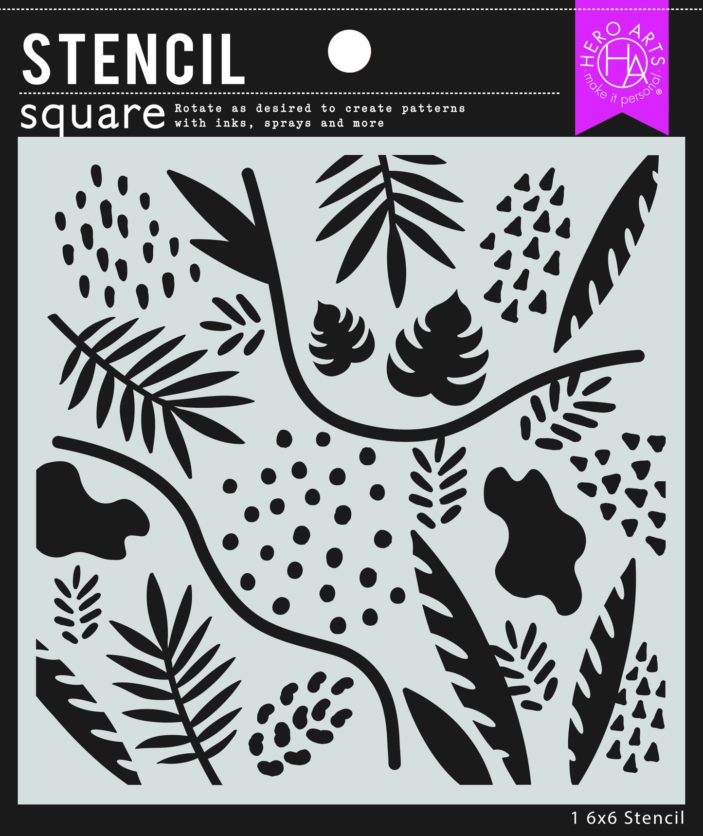 H A LEAVES & ABSTRACT SHAPES STENCIL