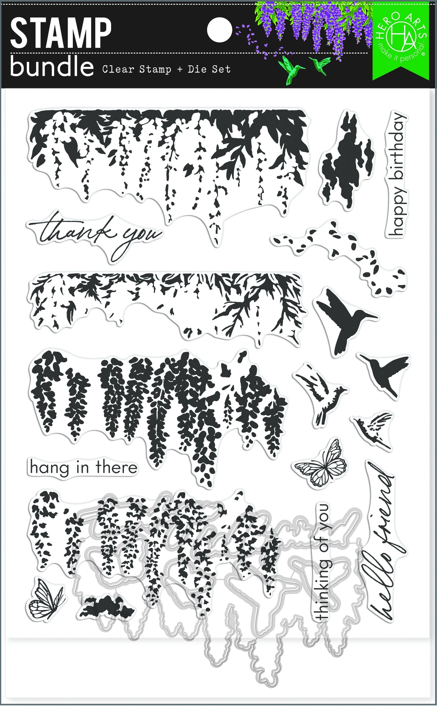 H A WISTERIA HEROSCAPE STAMP & DIE BUNDLE