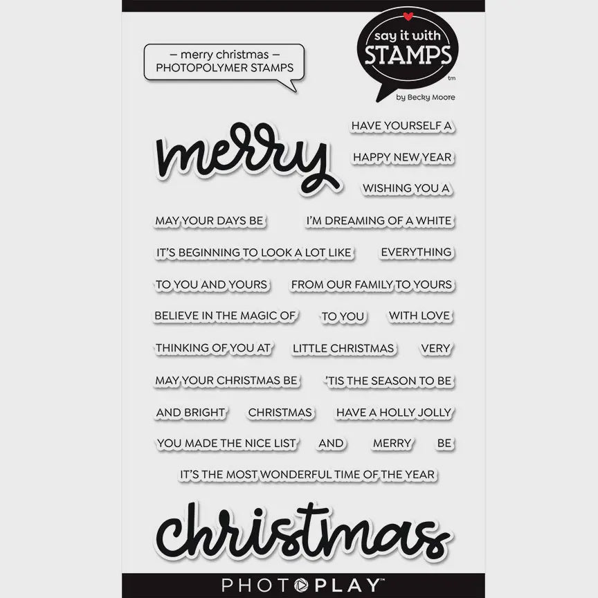 PHOTOPLAY CLEAR MERRY CHRISTMAS STAMP SET