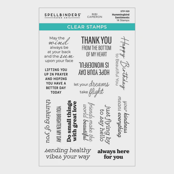SB HUMMINGBIRD SENTIMENTS CLEAR STAMP SET