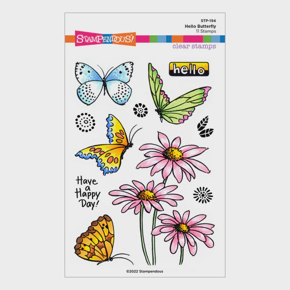 SB HELLO BUTTERFLY CLEAR STAMP SET