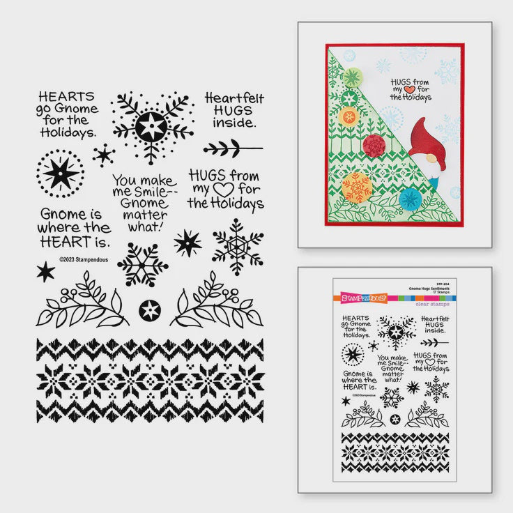 SB GNOME HUGS SENTIMENTS CLEAR STAMP SET