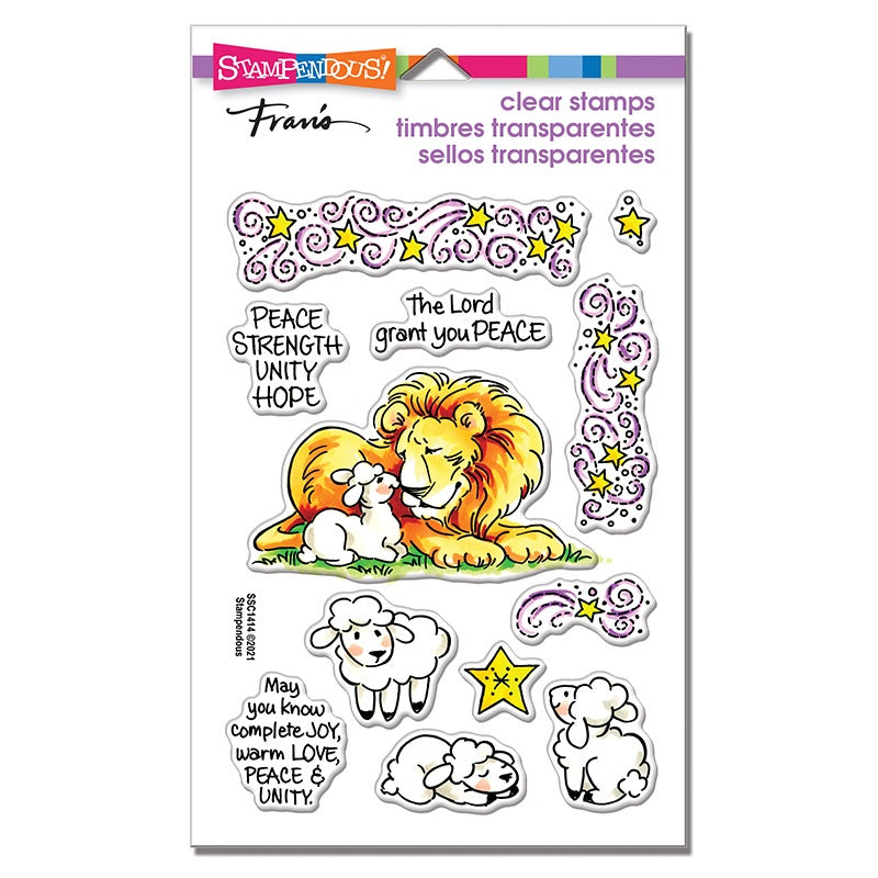 STA CLING LION LAMB FRAME STAMP SET