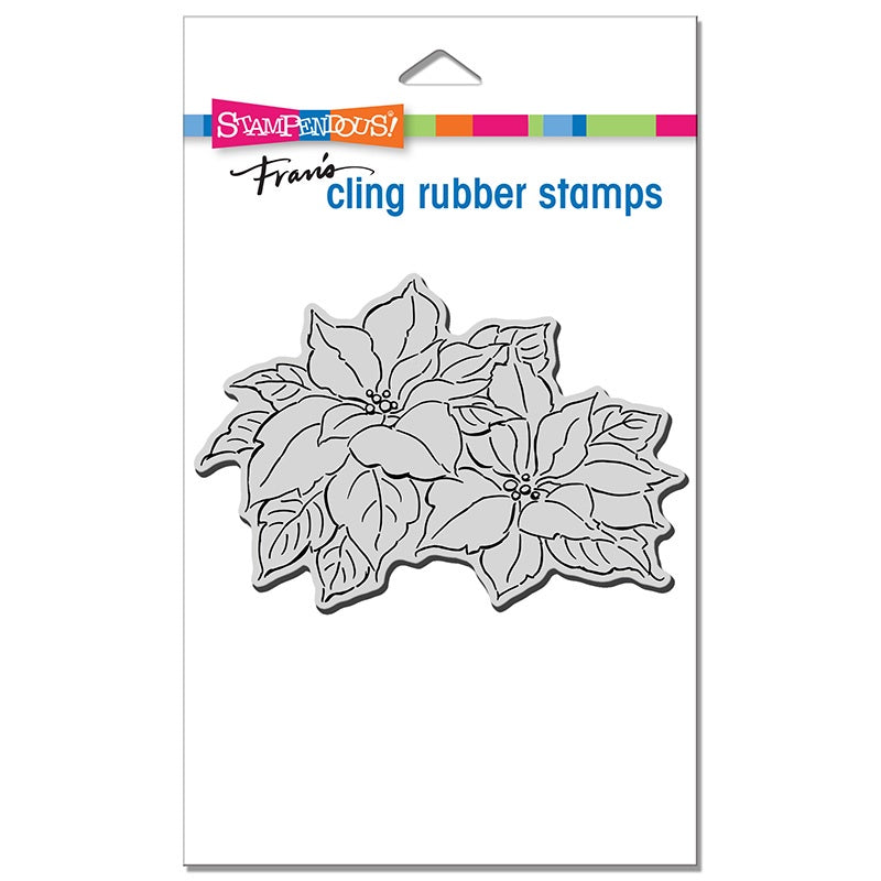 STA CLING PRECIOUS POINSETTIAS STAMP