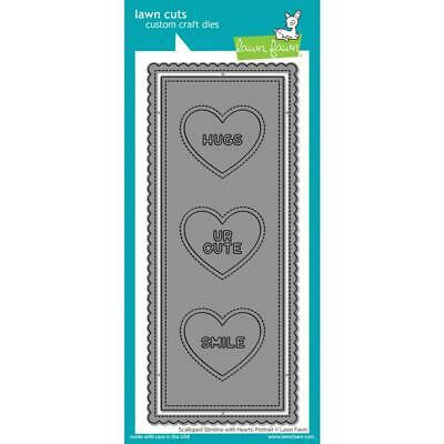 LF SCALLOPED SLIMLINE WITH HEARTS PORTRAIT DIE