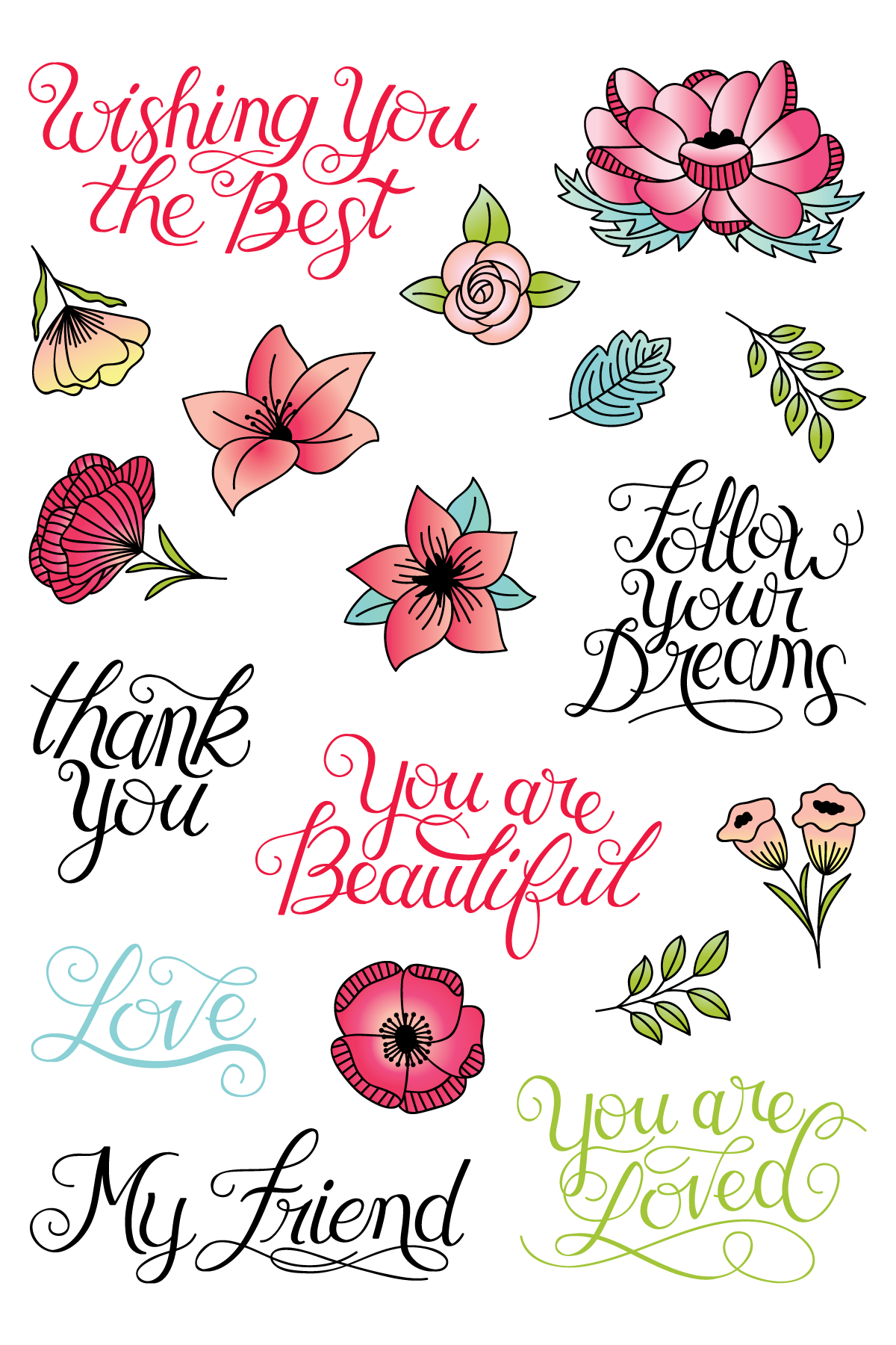 LDRS CLEAR HANDWRITTEN STAMP SET