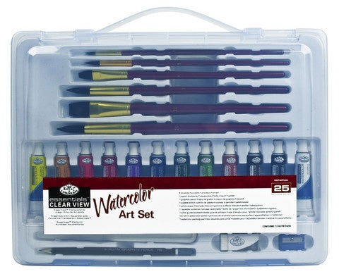ROYAL WATERCOLOR ART SET LG CLEAR VIEW