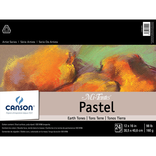 CANSON EARTH COLORS PASTEL PAD 12X16