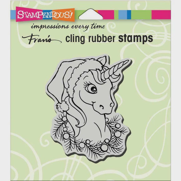 STA CLING UNICORN CHRISTMAS STAMP