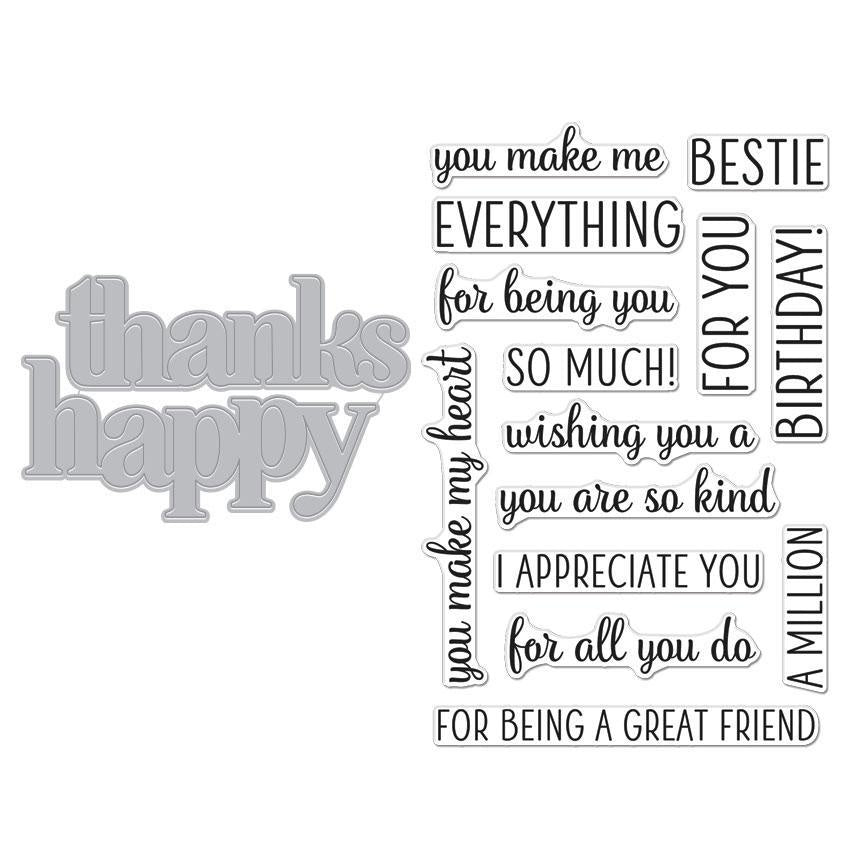 H A HAPPY THANKS STAMP & CUT XL STAMP AND DIE SET