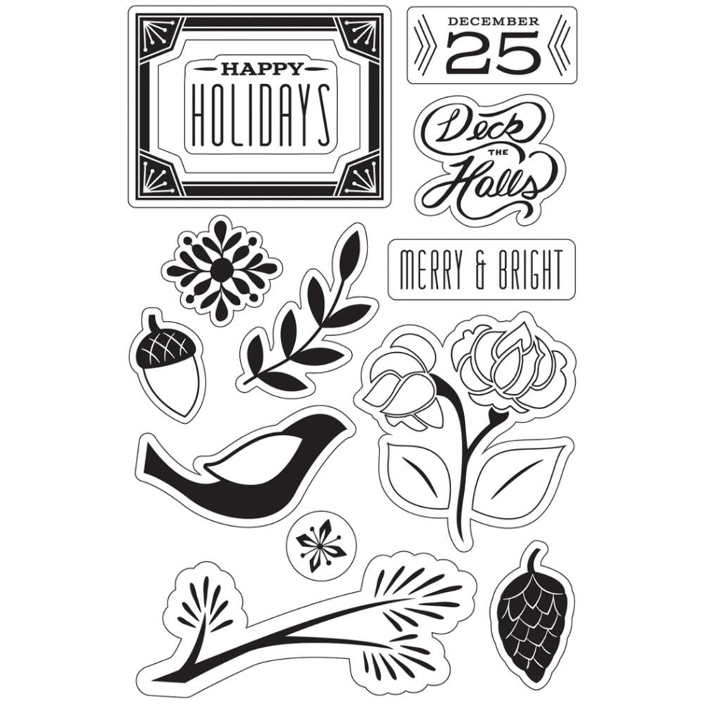 H A CLEAR MERRY & BRIGHT HOLIDAYS STAMP SET