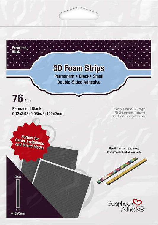 3L 3D FOAM STRIPS BLACK 76 PCS