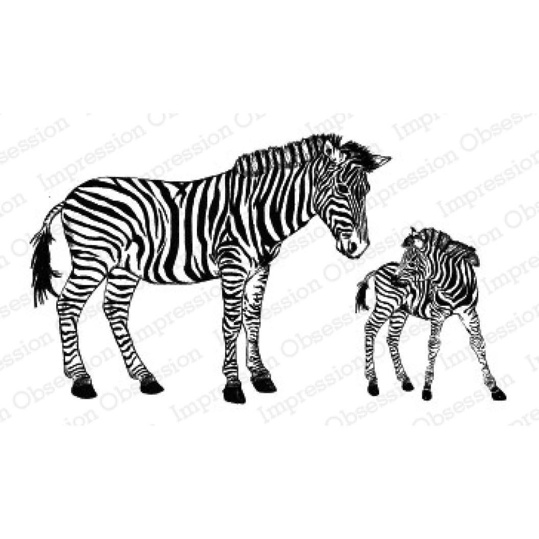 IO ZEBRA PAIR WOOD STAMP