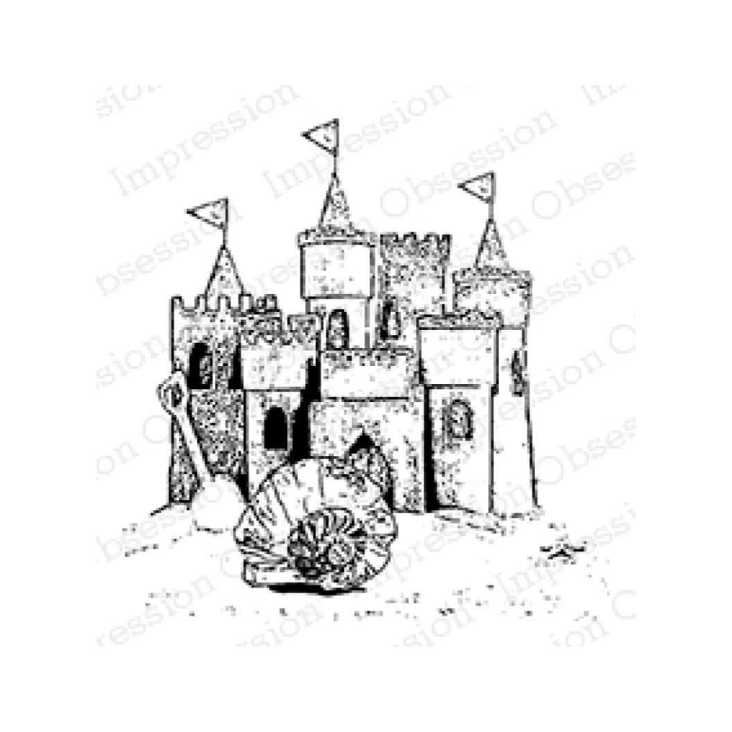 IO SANDCASTLE WOOD STAMP