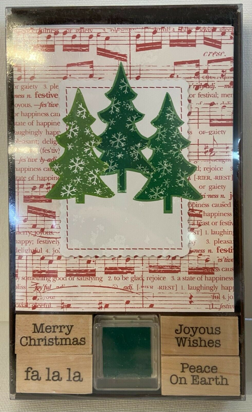 H A THREE TREES ADD YOUR MESSAGE STAMP SET