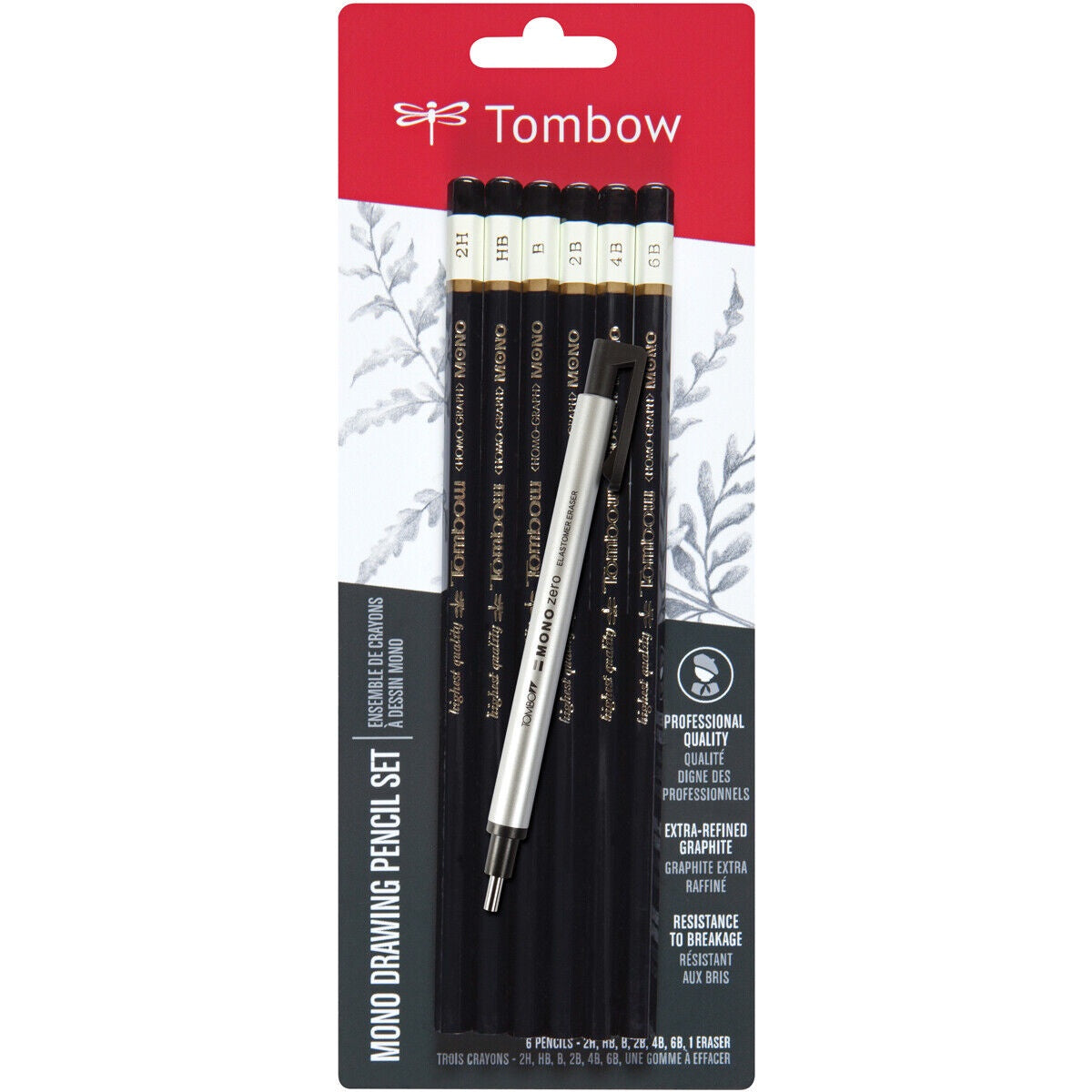 MONO TOMBOW DRAWING PENCIL SET W/ ERASER