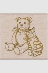 H A VAULT BEAR & KITTY WOOD STAMP
