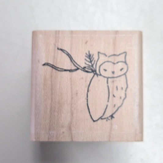 IO WOODLAND OWL LARGE WOOD STAMP