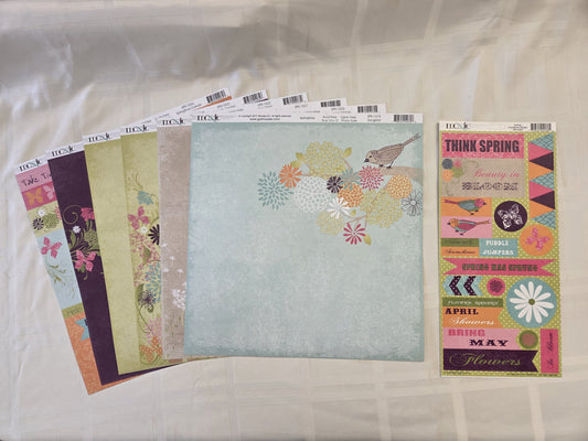 Moxie 6 Color Patterned Paper Set 12x12 "Spring"