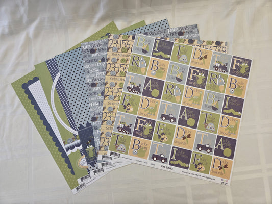 Three Bugs in a Rug 6 Color Patterned Paper Pack 12x12 "Snips & Snails"
