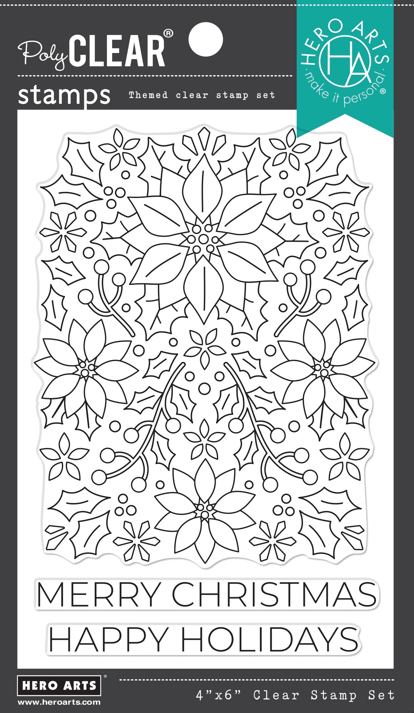 HA POINSETTIA PATTERN STAMP