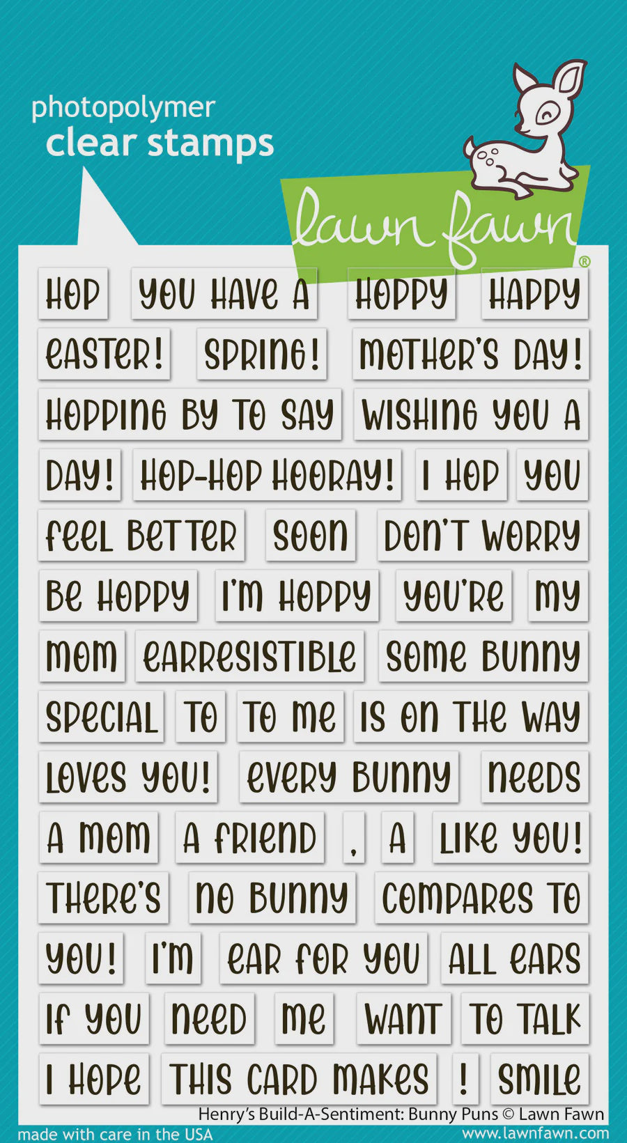 LF HENRYS BUILD A SENTIMENT BUNNY PUNS STAMP SET