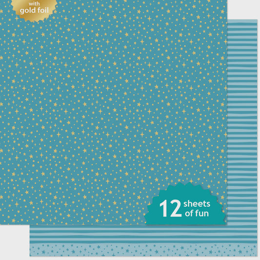 LF AQUAMARINE ALL THE SPARKLES 12X12 PAPER