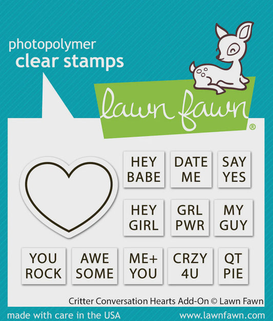LF CRITTER CONVERSATION HEARTS ADD-ON STAMP SET
