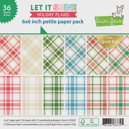 LF Let It Shine Holiday Plaids 6x6  Petite Paper Pack