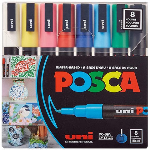 POSCA 3M FINE BASIC 8 COLOR SET
