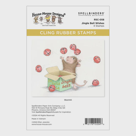 SB JINGLE BELL WISHES CLING RUBBER STAMP SET