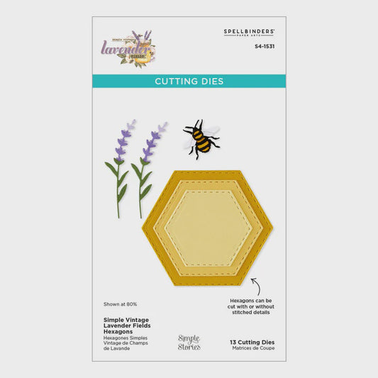 SB LAVENDER FIELDS HEXAGONS DIE SET