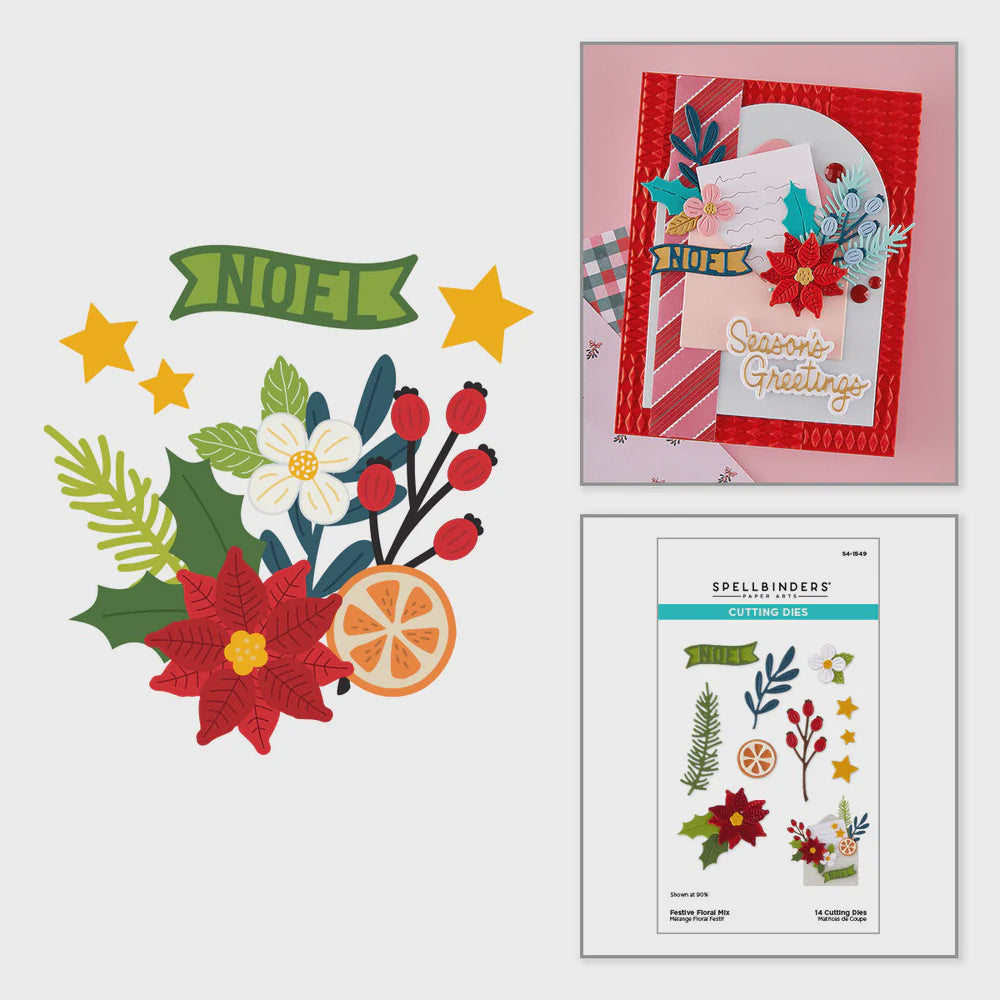 SB FESTIVE FLORAL MIX DIE SET