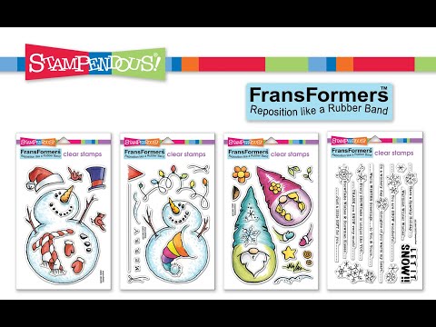 FransFormers™ Perfectly Clear Stamps allow you the flexibility to alter the shape of these stamps. Bend and arc any way you wish. Make the images tall or short. Bend FransFormer messages as you like to fit your image.