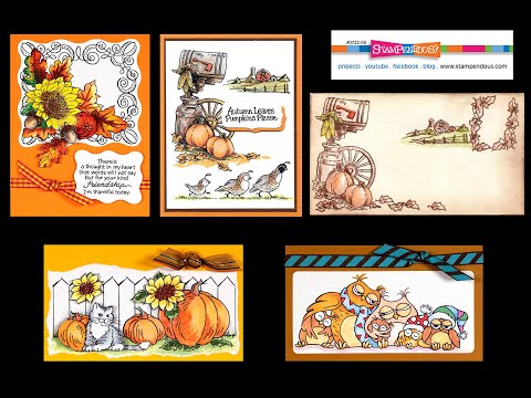 Take a look at our fall Cling Rubber and Perfectly Clear Stamp designs. We have mini-slim size owls and pumpkins and Perfectly Clear Stamps with Rustic mailboxes and sunflowers. Enjoy mixing and matching and embellishing them with FranTastic™ Glitter and Autumn Fling Embossing Powder Kit for texture and shimmer.
