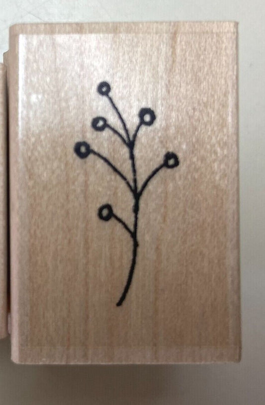 IO TINY BERRY BRANCH WOOD STAMP