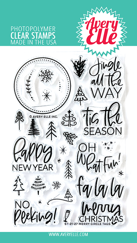 AE MERRY CIRCLE TAGS CLEAR STAMP SET