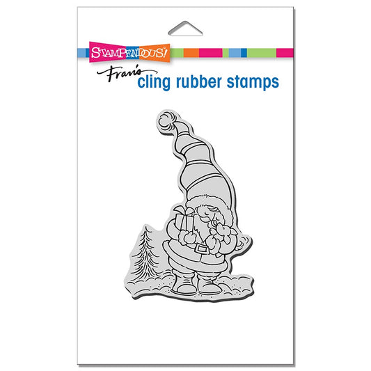 STA CLING SANTA PUPPY STAMP