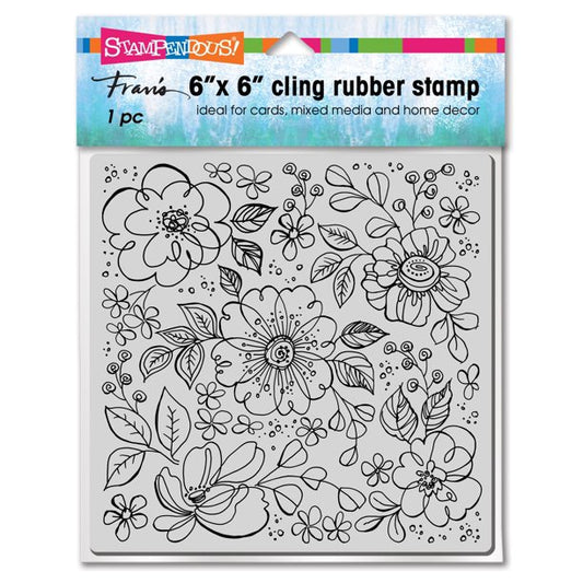 STA CLING POP FLOWERS 6X6 STAMP