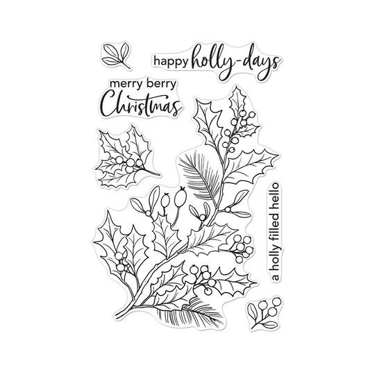 H A CLEAR HOLLY BERRIES STAMP SET