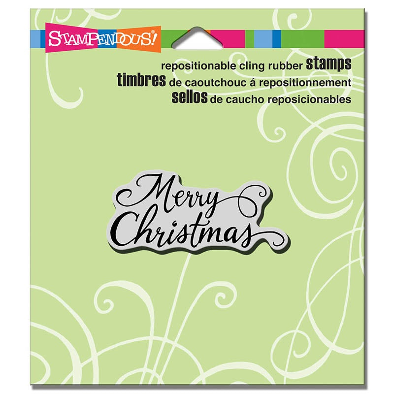 STA CLING MERRY SCROLLS STAMP