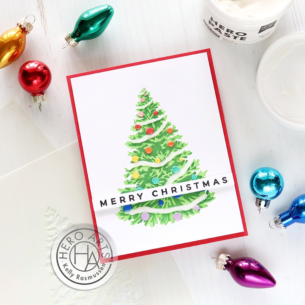 H A O CHRISTMAS TREE CLEAR STAMP AND DIE BUNDLE