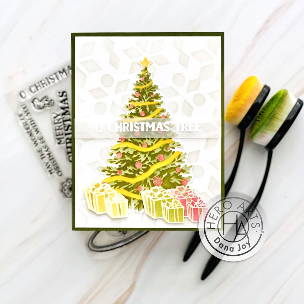 H A O CHRISTMAS TREE CLEAR STAMP AND DIE BUNDLE