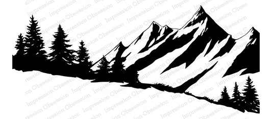 IO SLIM SCENES SNOWY MOUNTAINS CLING STAMP