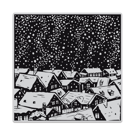 H A SNOWY ROOFTOPS 6X6 CLING STAMP