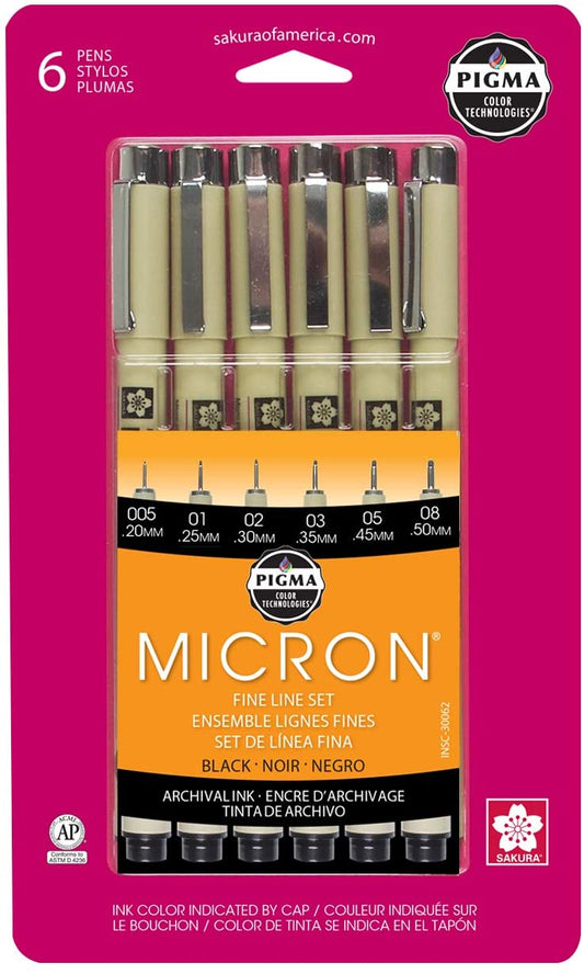 PIGMA SET 6PC BLACK