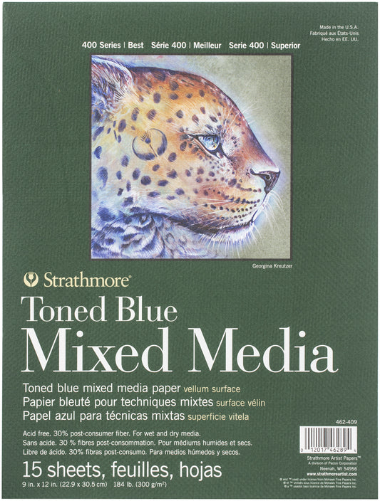 STRATH MIXED MEDIA TONED BLUE 9X12